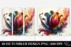 Shiny Tulip Watercolor Splash | 20 Oz Tumbler Product Image 1