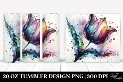 Shiny Tulip Watercolor Splash | 20 Oz Tumbler Product Image 1