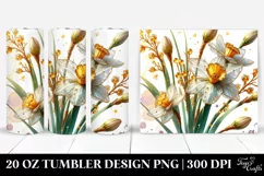 Shiny Narcissus Watercolor Splash | 20 Oz Tumbler Product Image 1