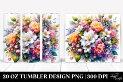 20 Oz Tumbler Sublimation | Colorful Jasmine Bouquet | Product Image 1
