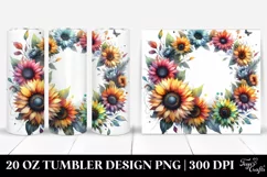 Colorful Sunflower Round Frame | 20 Oz Tumbler Product Image 1