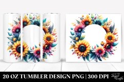 Colorful Sunflower Round Frame | 20 Oz Tumbler Product Image 1