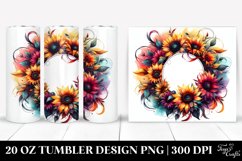 Abstract Sunflower Round Frame | 20 Oz Tumbler Product Image 1