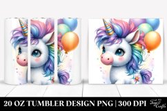 Cute Baby Unicorn With Balloons | 20 Oz Tumbler Product Image 1