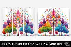 Colorful Whimsical Rainbow Trees | 20 Oz Tumbler Product Image 1