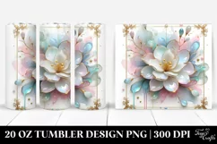 Glossy Gardenia, Watercolor 20 Oz Tumbler Product Image 1
