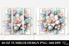 Glossy Gardenia, Watercolor 20 Oz Tumbler Product Image 1