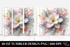 Glossy Gardenia, Watercolor 20 Oz Tumbler Product Image 1