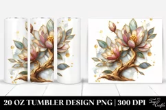 Wooden Stained Magnolia | 20 Oz Tumbler Product Image 1