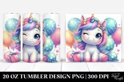 Winking Baby Unicorn Balloons Tumbler Product Image 1