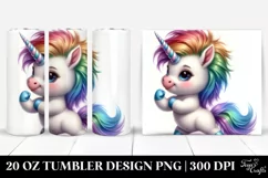 Posing Baby Unicorn Balloons Tumbler Product Image 1