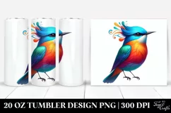 Colorful Whimsical Flowers, Baby Macaw | 20 Oz Tumbler Product Image 1