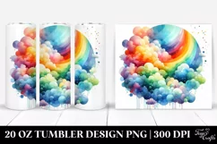Colorful Whimsical Rainbow Clouds | 20 Oz Tumbler Product Image 1