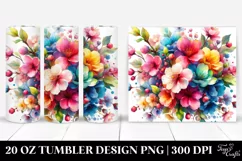 Colorful Cherry Blossom Bouquet Tumbler Product Image 1
