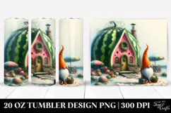 Fairy Tale Gnome Watermelon Tumbler Product Image 1