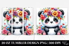 Adorned Panda with Flower Crown | 20 oz Tumbler Product Image 1