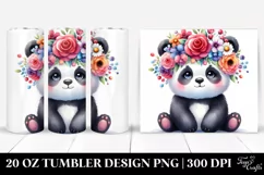 Adorned Panda with Flower Crown | 20 oz Tumbler Product Image 1
