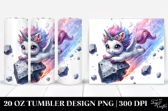 Diving Baby Unicorn Meteor Tumbler Product Image 1