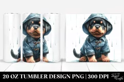 Expressive Cute Rottweiler Raincoat Tumbler|20 oz Tumbler Product Image 1