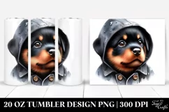 Expressive Cute Rottweiler Raincoat Tumbler|20 oz Tumbler Product Image 1
