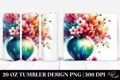 Colorful Cherry Blossom Vase Tumbler Product Image 1