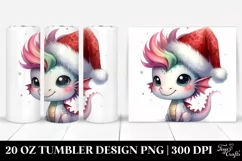 Cute Baby Dragon with Santa Hat, High-Quality 20 Oz Tumbler Product Image 1