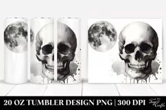 Simple Skull Watercolor Tumbler Design Product Image 1