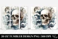 Simple Skull Watercolor Tumbler Design Product Image 1
