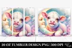 Pastel Baby Cow Smiling Moon 20 oz Tumbler Design Product Image 1