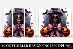 Washed Halloween Creepy Bow | 20 oz Tumbler Product Image 1