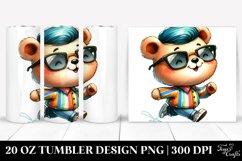 cute Baby Bear Running with Cool Haircut | 20 oz Tumbler Product Image 1