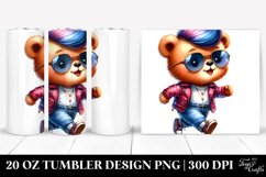 cute Baby Bear Running with Cool Haircut | 20 oz Tumbler Product Image 1