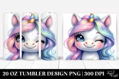 Cute Winking Baby Unicorn | 20 Oz Tumbler Product Image 1