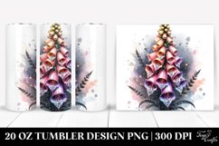 20 Oz Tumbler Sublimation | Foxglove Watercolor Splash Product Image 1