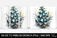 20 Oz Tumbler Sublimation | Foxglove Watercolor Splash Product Image 1