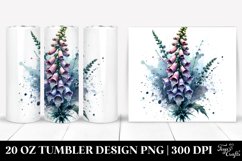 20 Oz Tumbler Sublimation | Foxglove Watercolor Splash Product Image 1