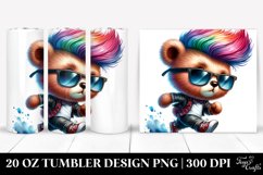 cute Baby Bear Running with Cool Haircut | 20 oz Tumbler Product Image 1