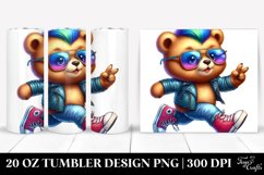 cute Baby Bear Running with Cool Haircut | 20 oz Tumbler Product Image 1