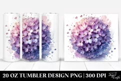 20 Oz Tumbler Sublimation | Lilac Watercolor Splash Product Image 1