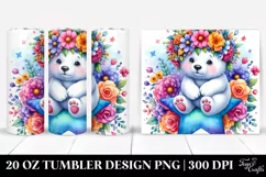 cute Polar Bear Sitting on Star | 20 oz Tumbler Product Image 1