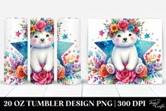 cute Polar Bear Sitting on Star | 20 oz Tumbler Product Image 1
