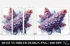 20 Oz Tumbler Sublimation | Lilac Watercolor Splash Product Image 1