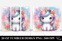Cute Baby Unicorn Abstract Background 20 oz Tumbler Design Product Image 1