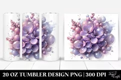 20 Oz Tumbler Sublimation | Lilac Watercolor Splash Product Image 1