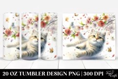 Cat Spring Petals Tumbler | 20 Oz Tumbler Product Image 1