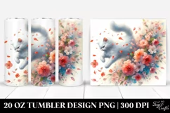 Cat Tumbling with Spring Petals | 20 oz Tumbler Product Image 1