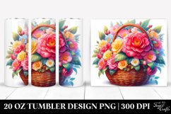 20 Oz Tumbler Sublimation | Colorful Vibrant Basket Camellia Product Image 1