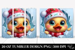Dressed Baby Duck for Christmas, Clipart 20 Oz Tumbler Product Image 1