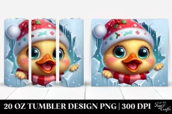 Dressed Baby Duck for Christmas, Clipart 20 Oz Tumbler Product Image 1