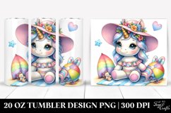 Cute Unicorn with Beachwear | 20 Oz Tumbler Product Image 1